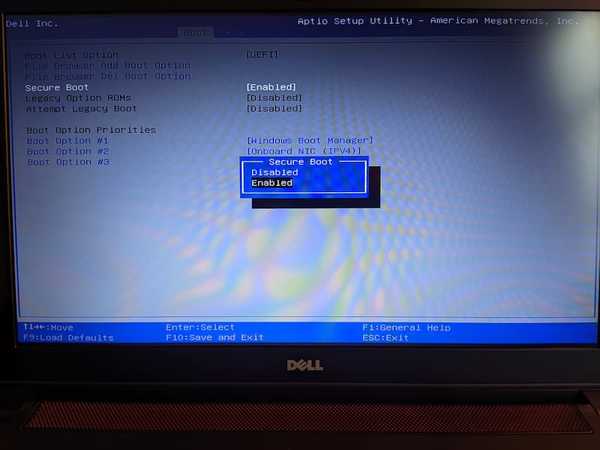 disable secure boot windows 10 dell inspiron 15
